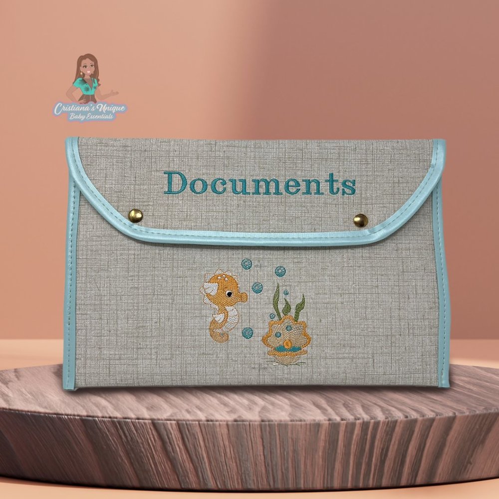 Seahorse Bubble Baby document folder